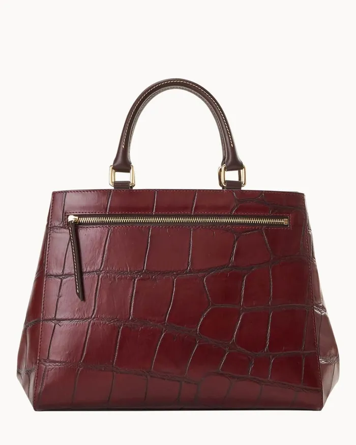 Denison Zip Satchel Bordeaux Women Dooney and Bourke Satchels Denison Zip Satchel Bordeaux Women Dooney and Bourke Satchels