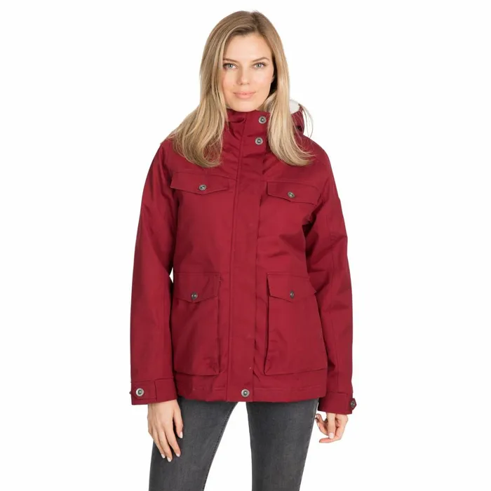 Devoted Fleece Lined Waterproof Jacket Merlot Women Trespass Casual Jackets