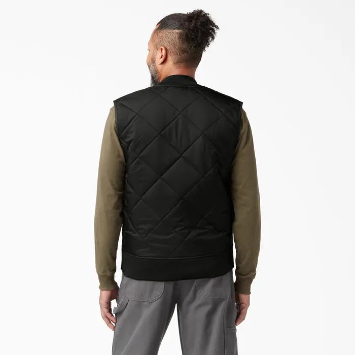Diamond Quilted Vest Black Black bk Men Dickies Vests Diamond Quilted Vest Black Black bk Men Dickies Vests