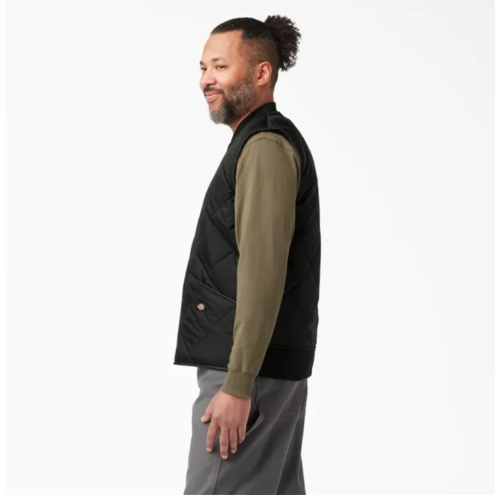 Diamond Quilted Vest Black Black bk Men Dickies Vests Diamond Quilted Vest Black Black bk Men Dickies Vests