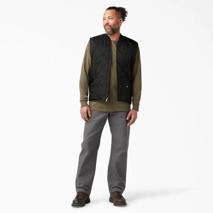 Diamond Quilted Vest Black Black bk Men Dickies Vests Diamond Quilted Vest Black Black bk Men Dickies Vests