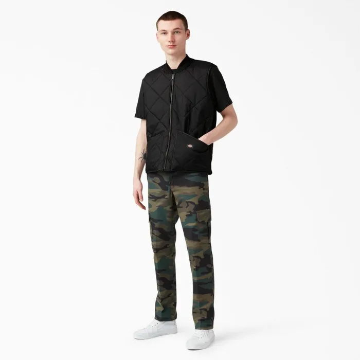 Diamond Quilted Vest Black Black bk Men Dickies Vests Diamond Quilted Vest Black Black bk Men Dickies Vests