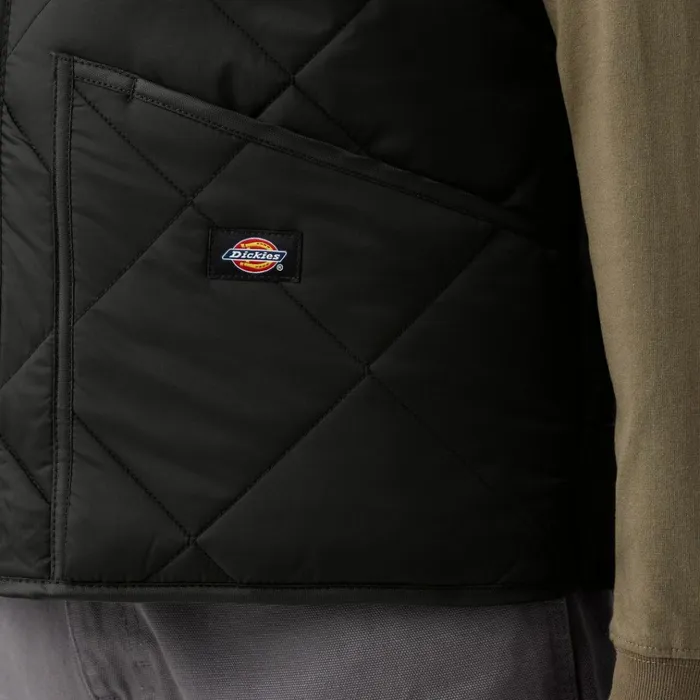 Diamond Quilted Vest Black Black bk Men Dickies Vests Diamond Quilted Vest Black Black bk Men Dickies Vests
