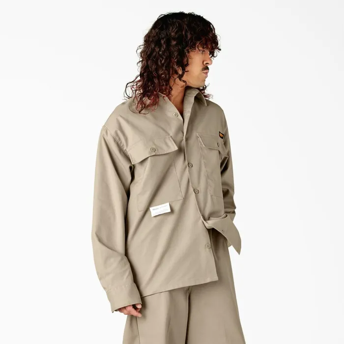 Dickies X Willy Chavarria Long Sleeve Work Shirt Desert Sand Desert Sand ds Men Dickies Button Up Dickies X Willy Chavarria Long Sleeve Work Shirt Desert Sand Desert Sand ds Men Dickies Button Up
