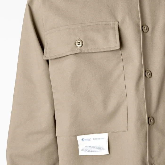 Dickies X Willy Chavarria Long Sleeve Work Shirt Desert Sand Desert Sand ds Men Dickies Button Up Dickies X Willy Chavarria Long Sleeve Work Shirt Desert Sand Desert Sand ds Men Dickies Button Up