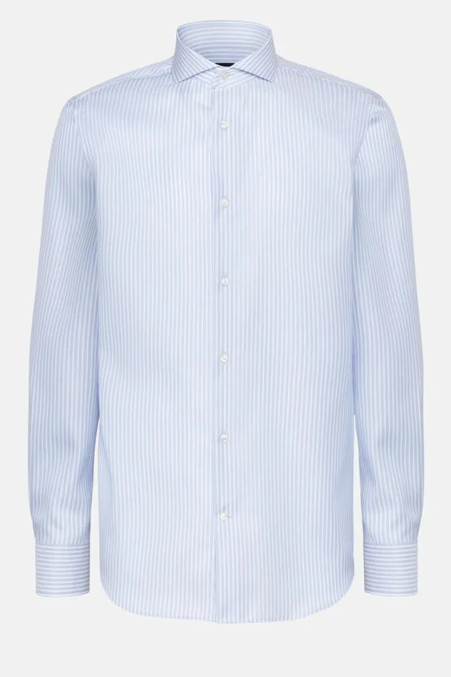 Dress Shirts Men Boggi Milano Regular Fit Sky Blue Striped Dobby Cotton Shirt Light Blu Dress Shirts Men Boggi Milano Regular Fit Sky Blue Striped Dobby Cotton Shirt Light Blu