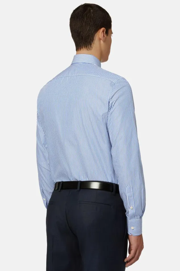 Dress Shirts Men Boggi Milano Slim Fit Blue Striped Cotton Shirt Blue Dress Shirts Men Boggi Milano Slim Fit Blue Striped Cotton Shirt Blue