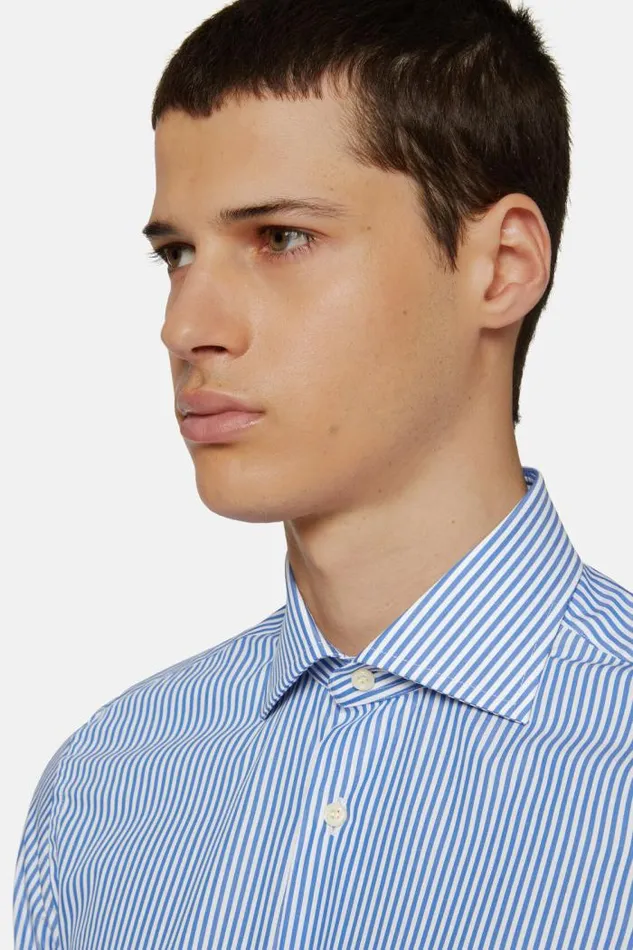 Dress Shirts Men Boggi Milano Slim Fit Blue Striped Cotton Shirt Blue Dress Shirts Men Boggi Milano Slim Fit Blue Striped Cotton Shirt Blue