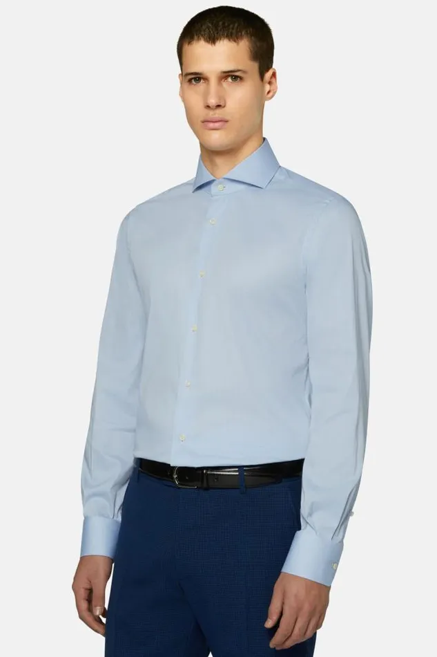 Dress Shirts Men Boggi Milano Slim Fit Sky Blue Stretch Cotton And Nylon Shirt Light Blu Dress Shirts Men Boggi Milano Slim Fit Sky Blue Stretch Cotton And Nylon Shirt Light Blu