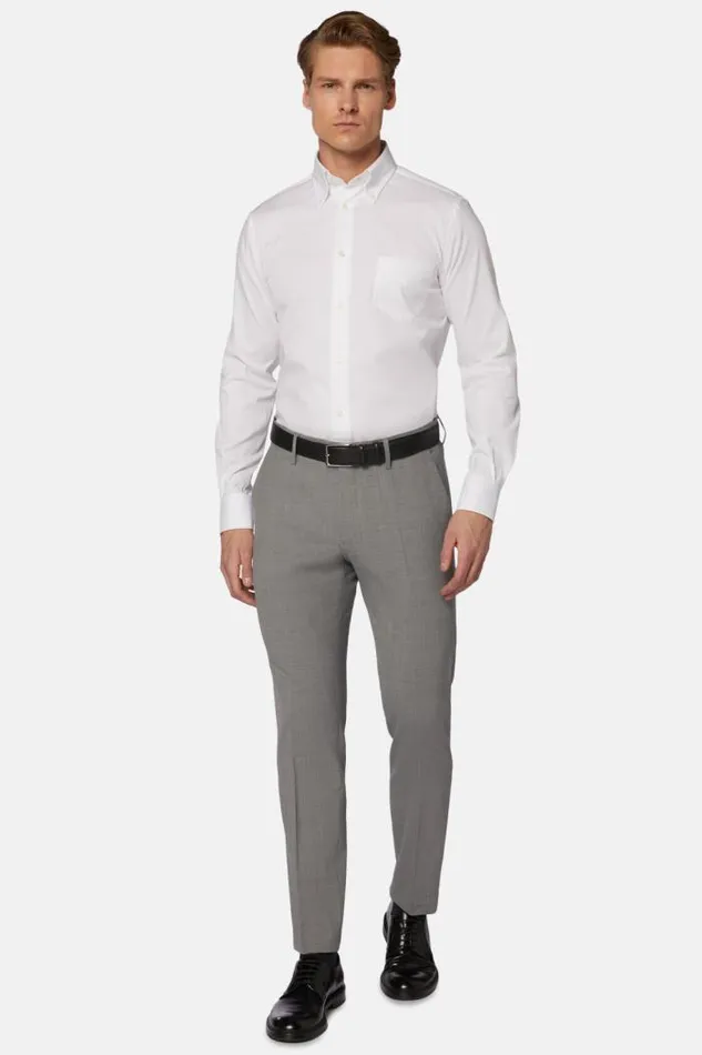 Dress Shirts Men Boggi Milano Stretch PPoint Boston Collar Shirt Regular Fit White Dress Shirts Men Boggi Milano Stretch PPoint Boston Collar Shirt Regular Fit White
