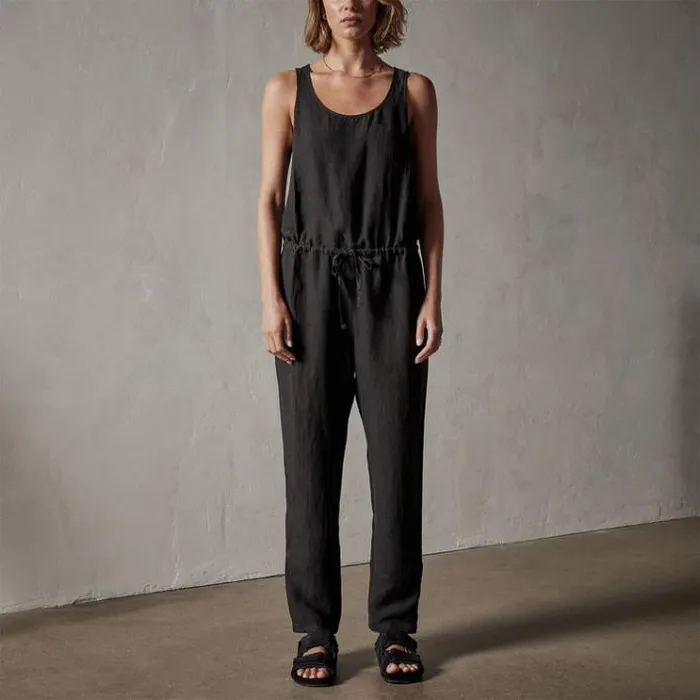 DressesJumpsuits Women James Perse Sleeveless Linen Blend Jumpsuit Black