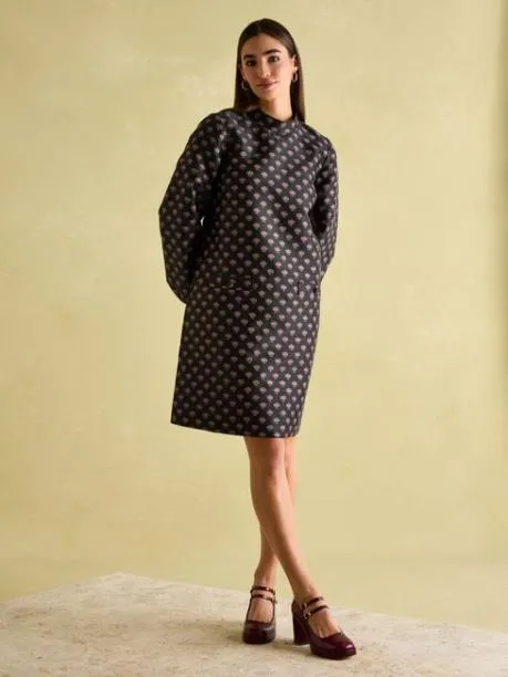 Dresses Women Joules Black Jacquard ALine Dress
