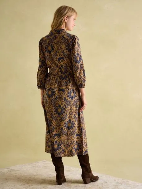 Dresses Women Joules Brown Floral Jersey Shirt Dress
