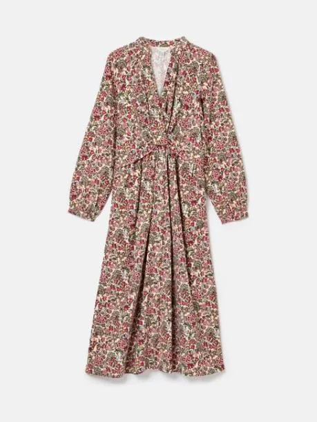 Dresses Women Joules Cream Ditsy Cord Twisted Front Dress