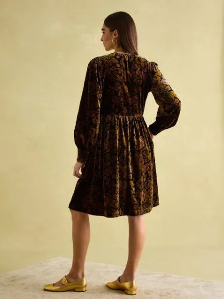 Dresses Women Joules Floral Velvet Shirred Dress