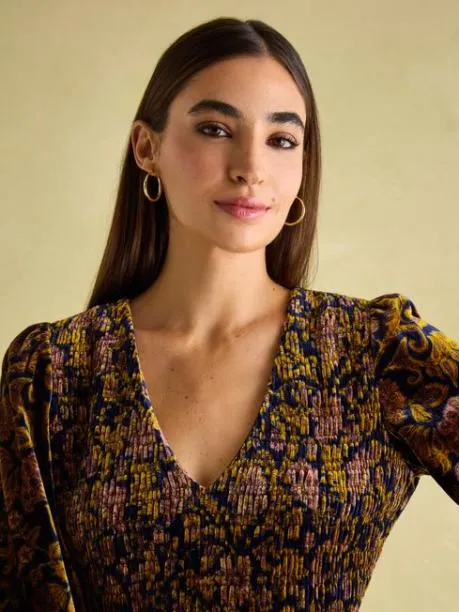 Dresses Women Joules Floral Velvet Shirred Dress