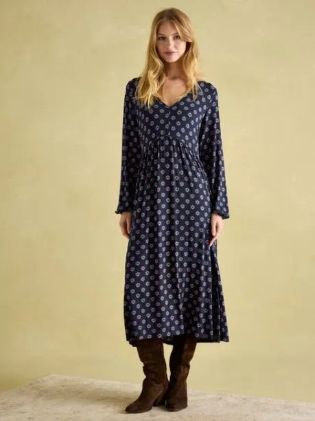 Dresses Women Joules Navy Long Sleeve Midaxi Dress