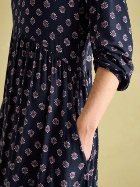 Dresses Women Joules Navy Long Sleeve Midaxi Dress
