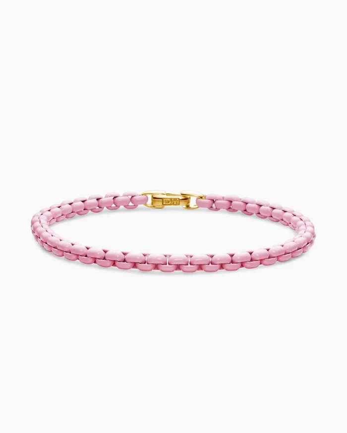DY Bel Aire Color Box Chain Bracelet With 14K Yellow Gold Accent 4mm Women David Yurman Chain DY Bel Aire Color Box Chain Bracelet With 14K Yellow Gold Accent 4mm Women David Yurman Chain