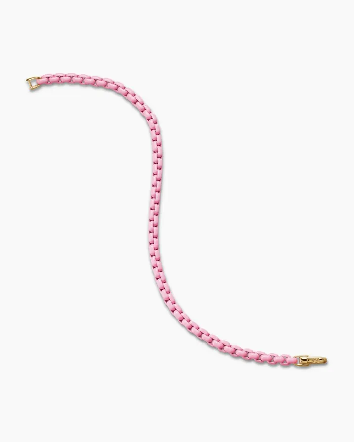 DY Bel Aire Color Box Chain Bracelet With 14K Yellow Gold Accent 4mm Women David Yurman Chain DY Bel Aire Color Box Chain Bracelet With 14K Yellow Gold Accent 4mm Women David Yurman Chain