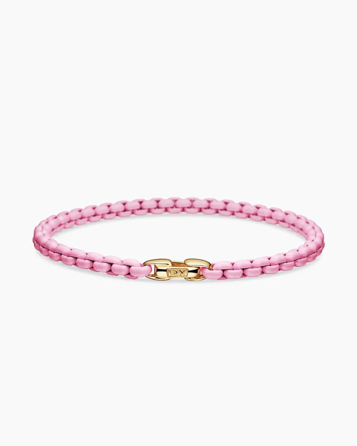 DY Bel Aire Color Box Chain Bracelet With 14K Yellow Gold Accent 4mm Women David Yurman Chain DY Bel Aire Color Box Chain Bracelet With 14K Yellow Gold Accent 4mm Women David Yurman Chain