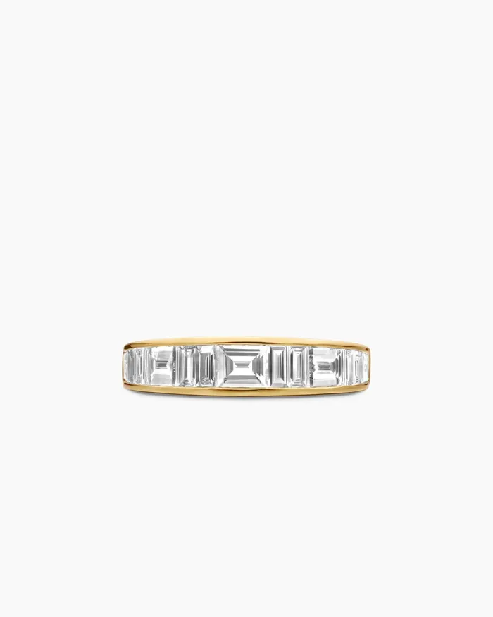 DY Eden Band Ring In 18K Yellow Gold With Baguette Diamonds 48mm Women David Yurman Band DY Eden Band Ring In 18K Yellow Gold With Baguette Diamonds 48mm Women David Yurman Band
