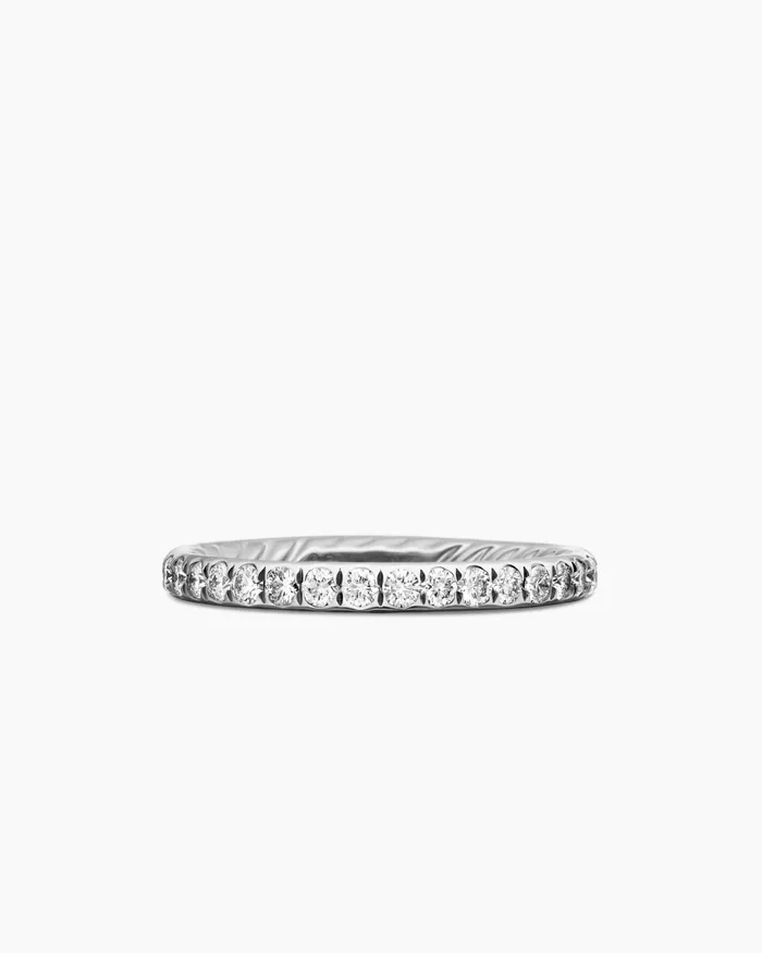 DY Eden Band Ring In Platinum With Diamonds 22mm Women David Yurman Band