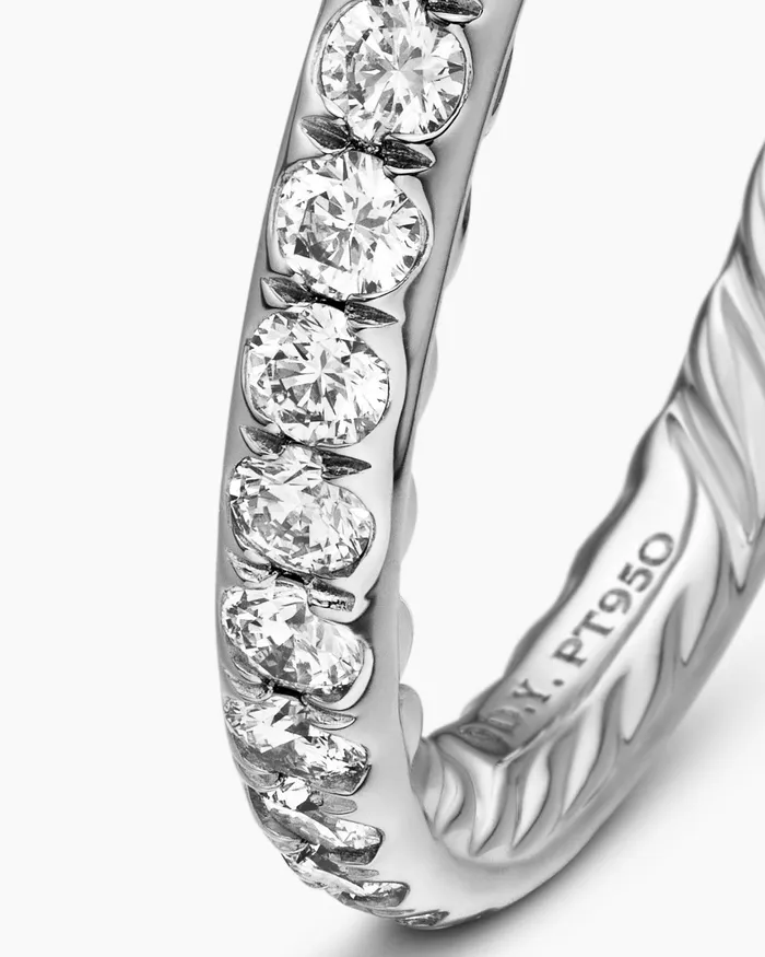 DY Eden Band Ring In Platinum With Diamonds 22mm Women David Yurman Band DY Eden Band Ring In Platinum With Diamonds 22mm Women David Yurman Band