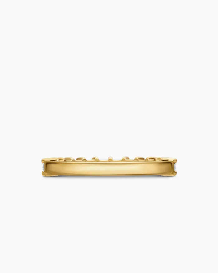 DY Eden Partway Baguette Diamond Band Ring In 18K Yellow Gold 2mm Women David Yurman Band DY Eden Partway Baguette Diamond Band Ring In 18K Yellow Gold 2mm Women David Yurman Band