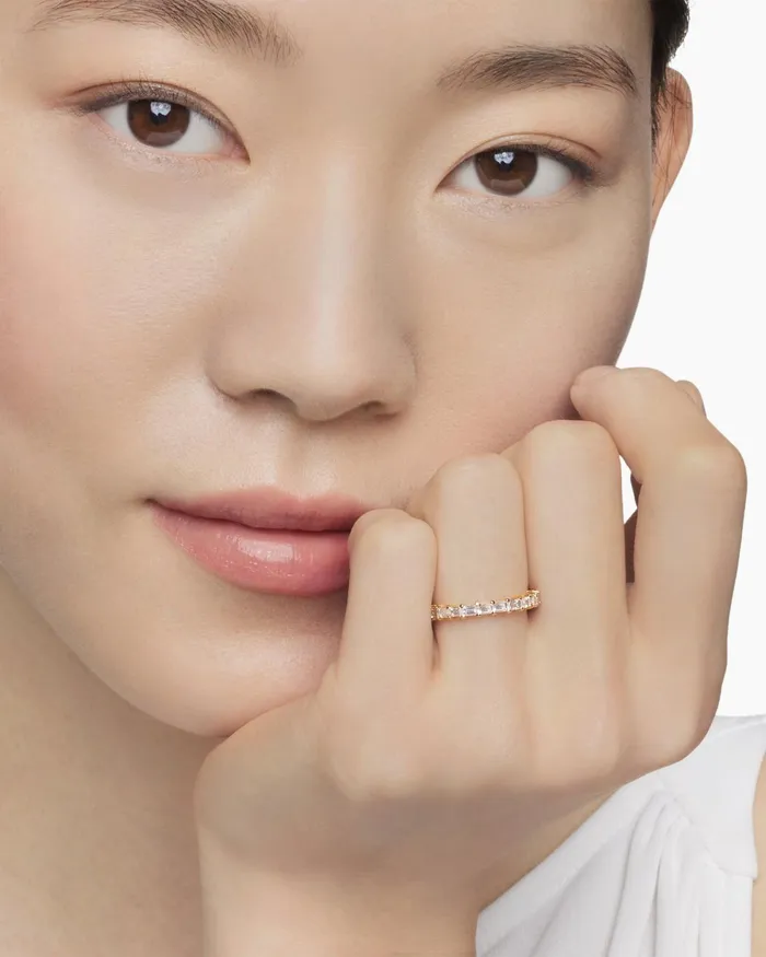 DY Eden Partway Baguette Diamond Band Ring In 18K Yellow Gold 2mm Women David Yurman Band DY Eden Partway Baguette Diamond Band Ring In 18K Yellow Gold 2mm Women David Yurman Band