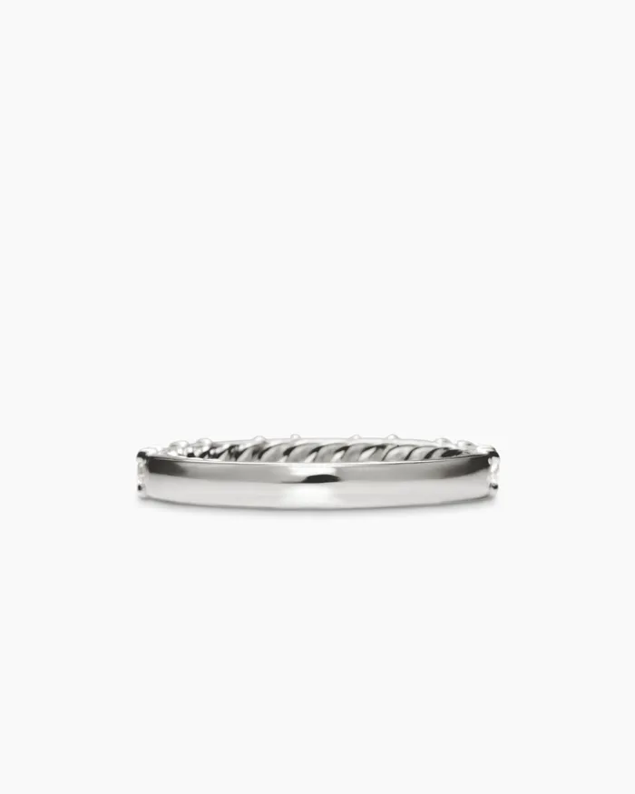 DY Infinity Alternating Diamond Band Ring In Platinum 33mm Women David Yurman Band DY Infinity Alternating Diamond Band Ring In Platinum 33mm Women David Yurman Band