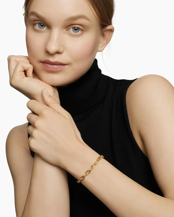 DY Madison Chain Bracelet In 18K Yellow Gold 6mm Women David Yurman Chain DY Madison Chain Bracelet In 18K Yellow Gold 6mm Women David Yurman Chain