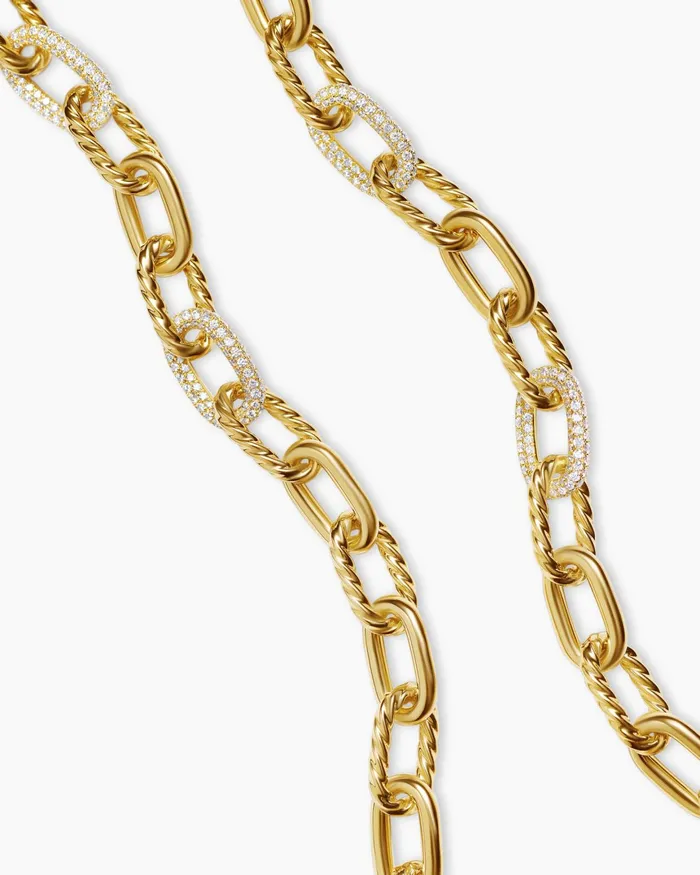 DY Madison Chain Necklace In 18K Yellow Gold With Diamonds 85mm Women David Yurman Chain DY Madison Chain Necklace In 18K Yellow Gold With Diamonds 85mm Women David Yurman Chain
