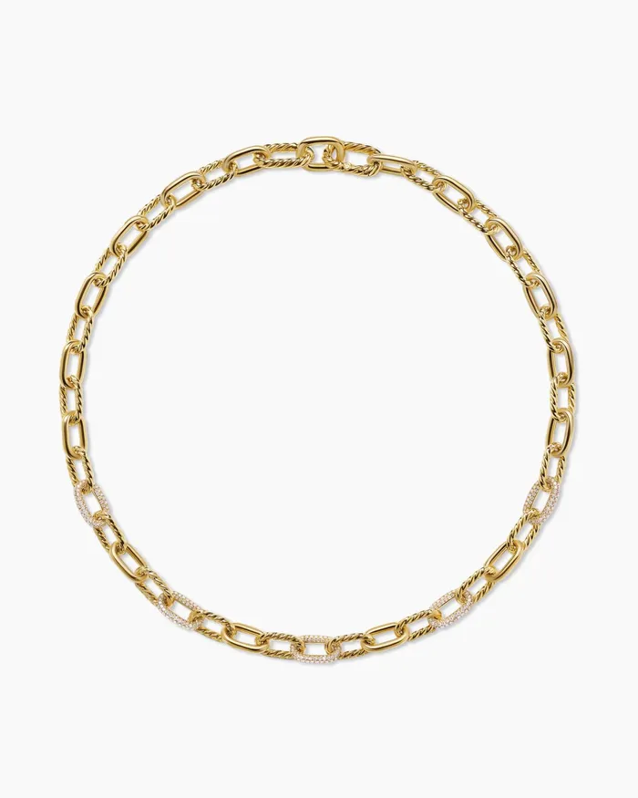 DY Madison Chain Necklace In 18K Yellow Gold With Diamonds 85mm Women David Yurman Chain DY Madison Chain Necklace In 18K Yellow Gold With Diamonds 85mm Women David Yurman Chain