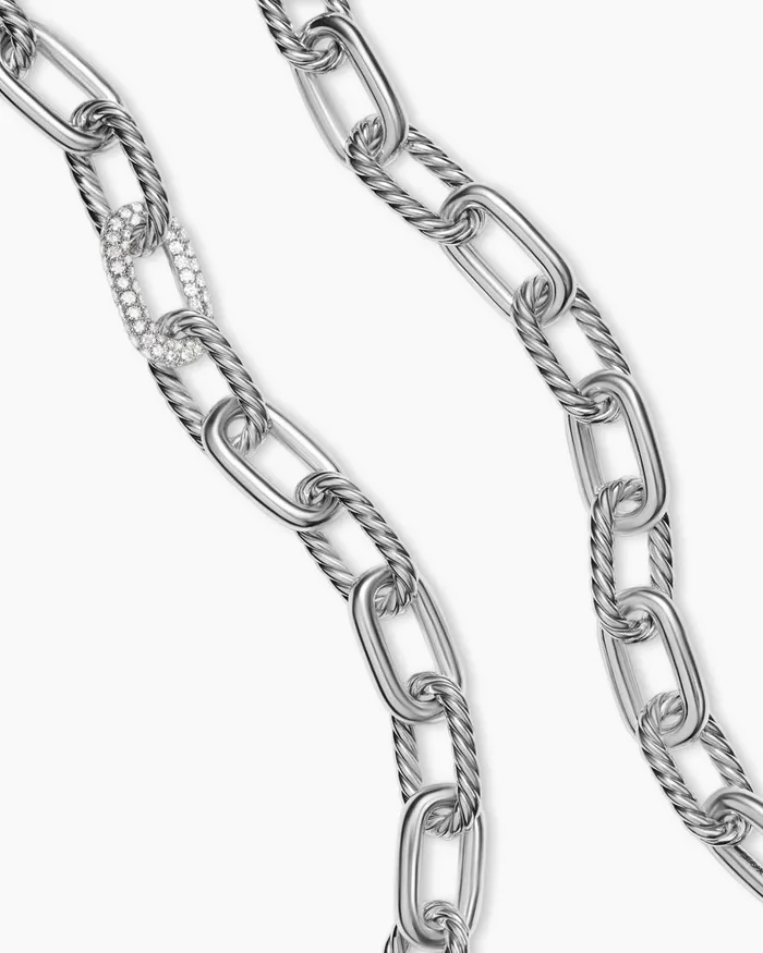 DY Madison Chain Necklace In Sterling Silver With Diamonds 11mm Women David Yurman Chain DY Madison Chain Necklace In Sterling Silver With Diamonds 11mm Women David Yurman Chain