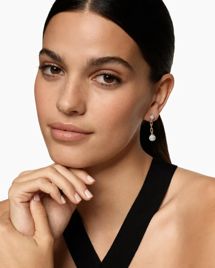 DY Madison Pav Bead Drop Earrings In 18K Yellow Gold With Diamonds 50mm Women David Yurman Drop DY Madison Pav Bead Drop Earrings In 18K Yellow Gold With Diamonds 50mm Women David Yurman Drop