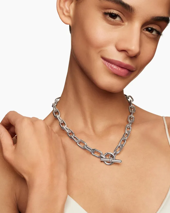 DY Madison Toggle Chain Necklace In Sterling Silver 11mm Women David Yurman Chain DY Madison Toggle Chain Necklace In Sterling Silver 11mm Women David Yurman Chain