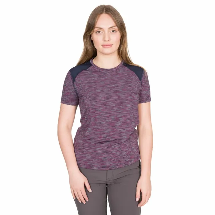 Etta DLX Active TShirt Blk Snakeskin Pt Women Trespass Gym and Sports Tops