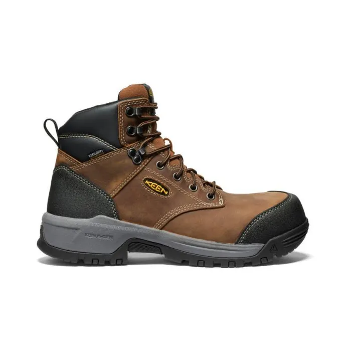 Evanston Boot 6quot Waterproof BisonBlack Leather Work Boot Men KEEN Boots