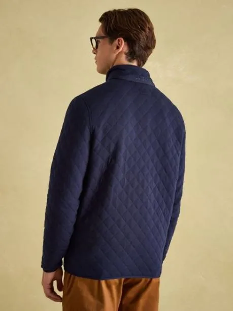 Fleeces and Sweatshirts Men Joules Navy Quilted Jersey Pullover Sweatshirt
