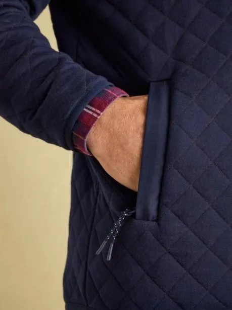 Fleeces and Sweatshirts Men Joules Navy Quilted Jersey Pullover Sweatshirt