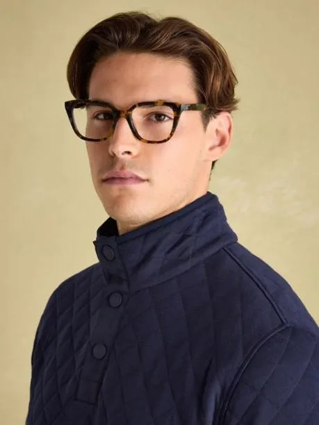Fleeces and Sweatshirts Men Joules Navy Quilted Jersey Pullover Sweatshirt