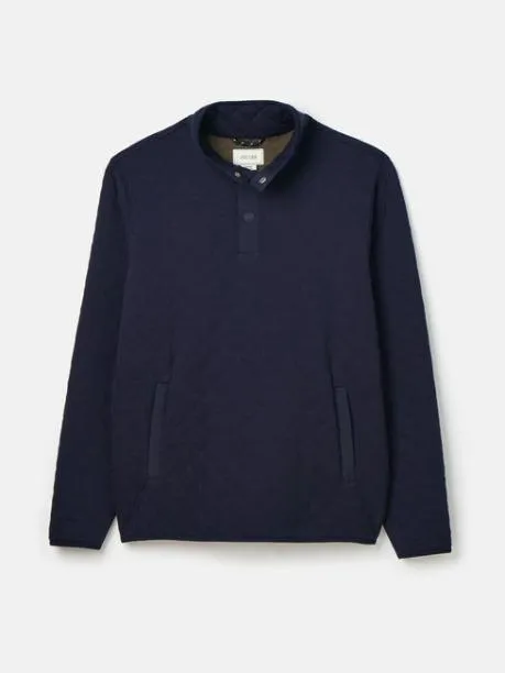 Fleeces and Sweatshirts Men Joules Navy Quilted Jersey Pullover Sweatshirt