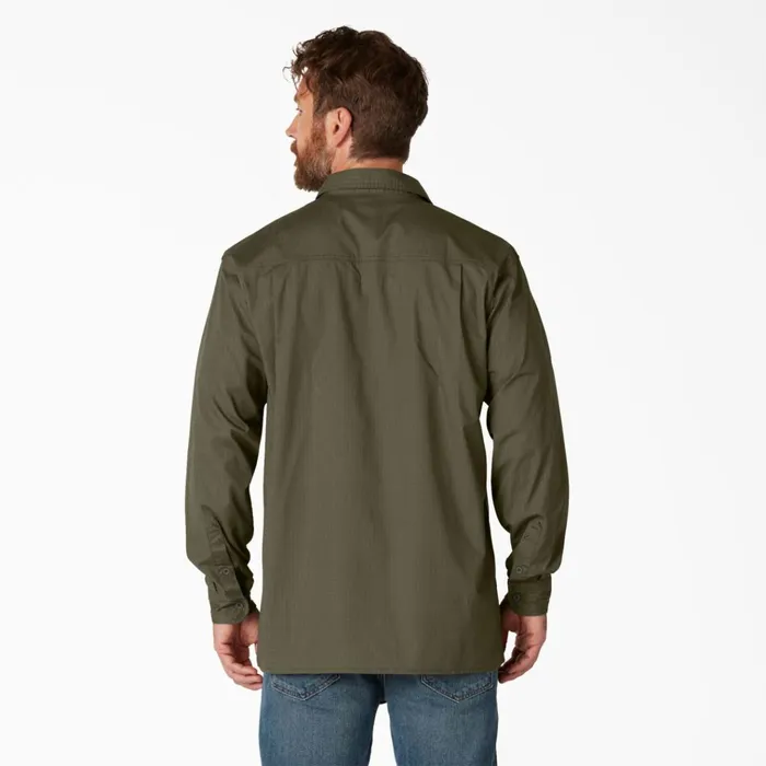 FLEX Ripstop Long Sleeve Shirt Rinsed Military Green Rinsed Military Green rml Men Dickies Long Sleeve Work Shirts FLEX Ripstop Long Sleeve Shirt Rinsed Military Green Rinsed Military Green rml Men Dickies Long Sleeve Work Shirts
