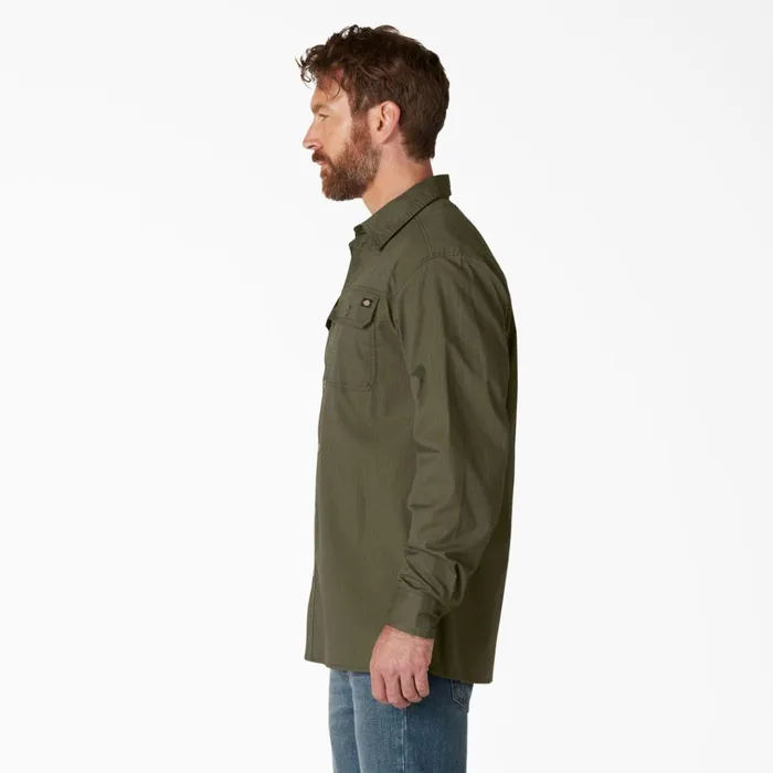 FLEX Ripstop Long Sleeve Shirt Rinsed Military Green Rinsed Military Green rml Men Dickies Long Sleeve Work Shirts FLEX Ripstop Long Sleeve Shirt Rinsed Military Green Rinsed Military Green rml Men Dickies Long Sleeve Work Shirts
