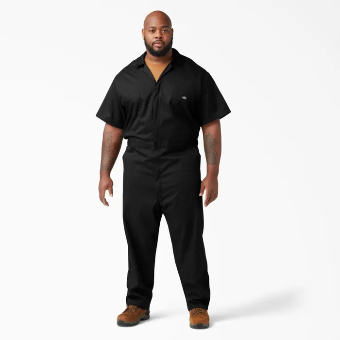 FLEX Short Sleeve Coveralls Black Black bk Men Dickies Coveralls FLEX Short Sleeve Coveralls Black Black bk Men Dickies Coveralls