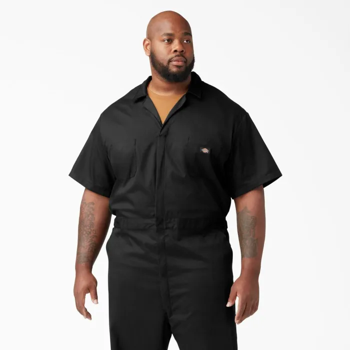 FLEX Short Sleeve Coveralls Black Black bk Men Dickies Coveralls FLEX Short Sleeve Coveralls Black Black bk Men Dickies Coveralls
