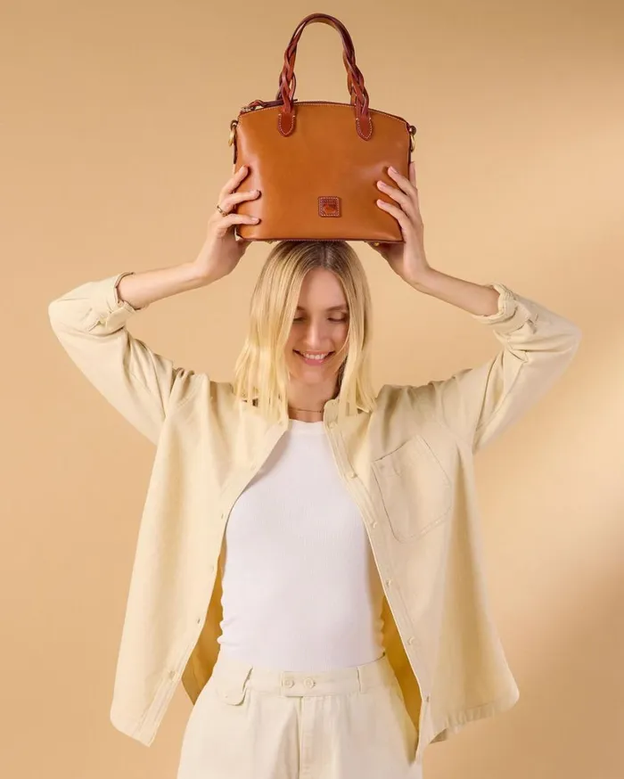 Florentine Small Heidi Satchel Chestnut Tan Women Dooney and Bourke Satchels Florentine Small Heidi Satchel Chestnut Tan Women Dooney and Bourke Satchels