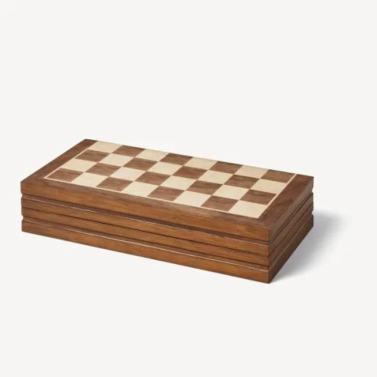Foldable Wooden Chess Set Pine Wood With Navy Pebble Women Aspinal Of London Luxury Games