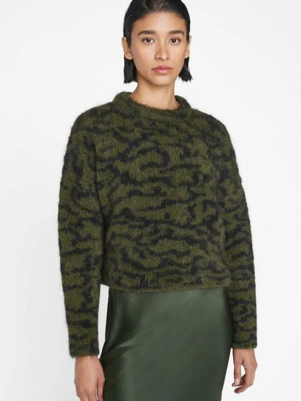 Frame Abstract Jacquard Crew In Surplus Multi Surplus Multi Women Sweaters